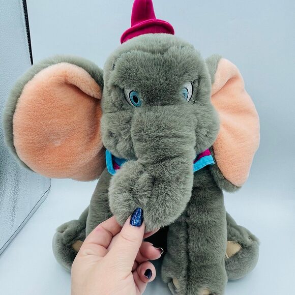 Disney Plush DUMBO the Elephant Soft Plush Stuffed Toy Red Hat & Clown Collar - Picture 4 of 9